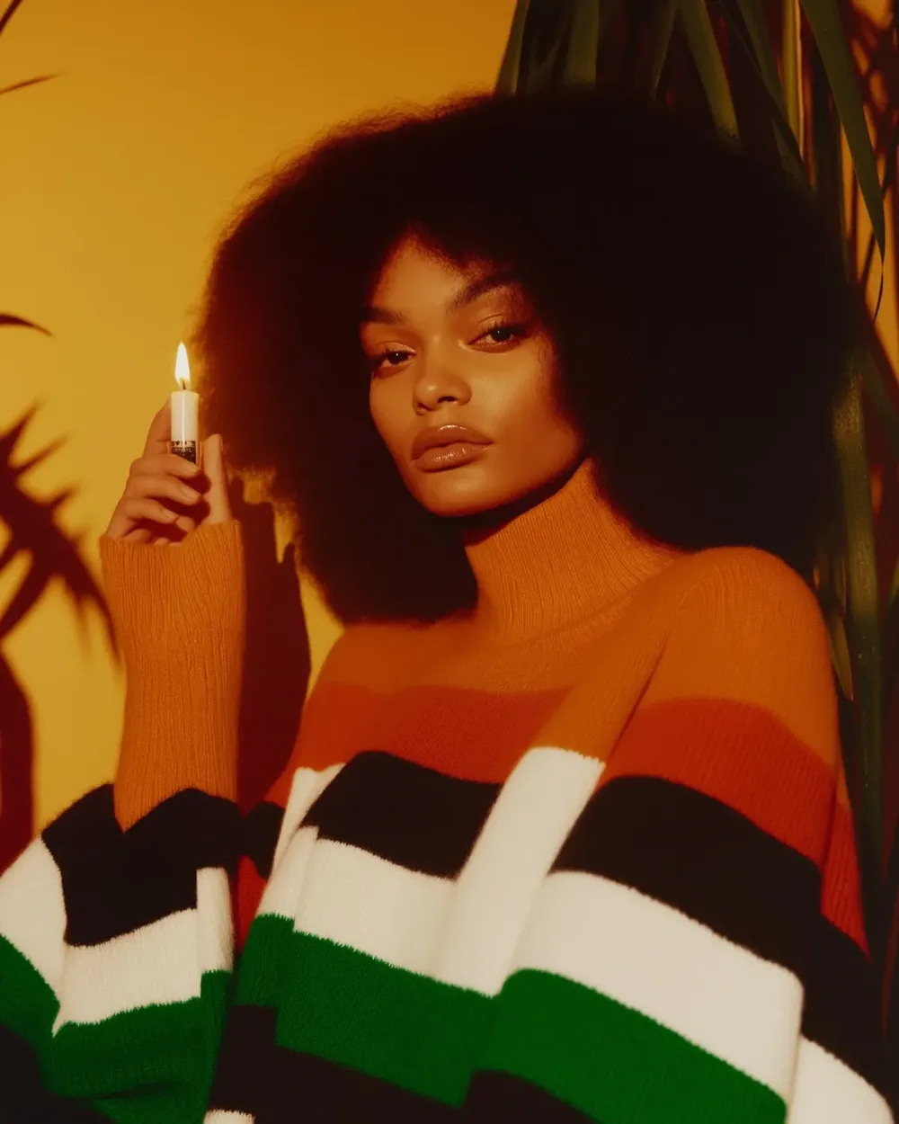 Virtual hair color change result showing new hair dye color