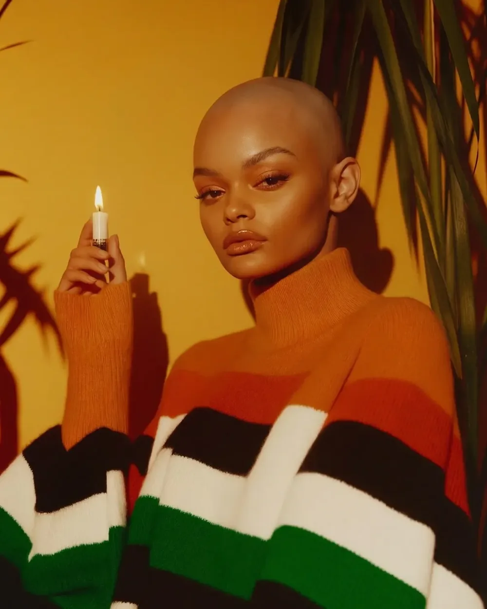 Original hair before virtual hair color try-on