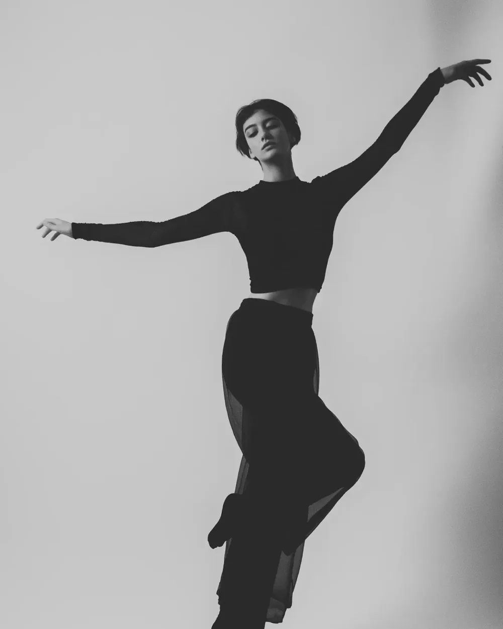 Wedding dress try-on before view of person in original outfit